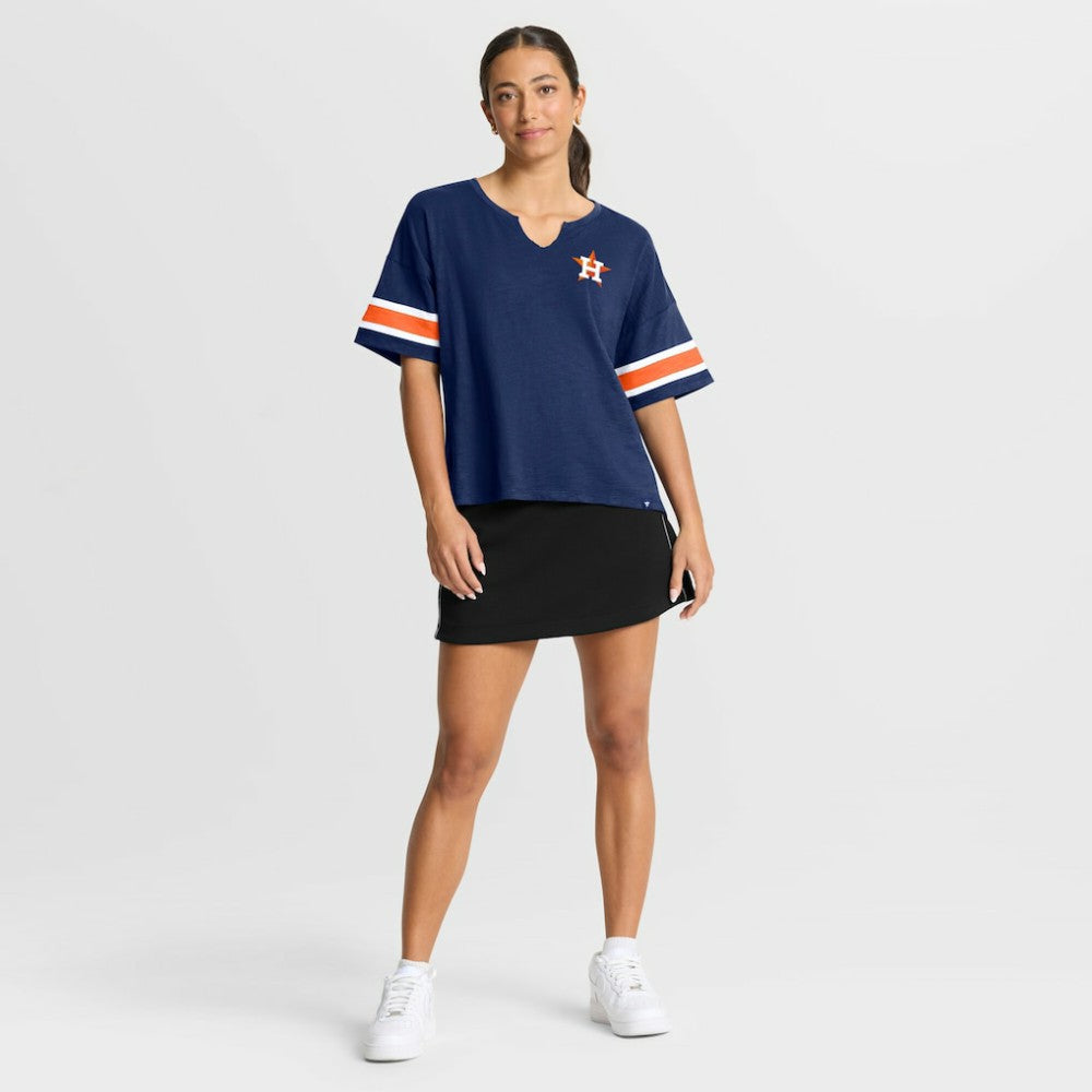 Houston Astros Fanatics Women's Curl Route T-Shirt - Navy - Fanatics Discount