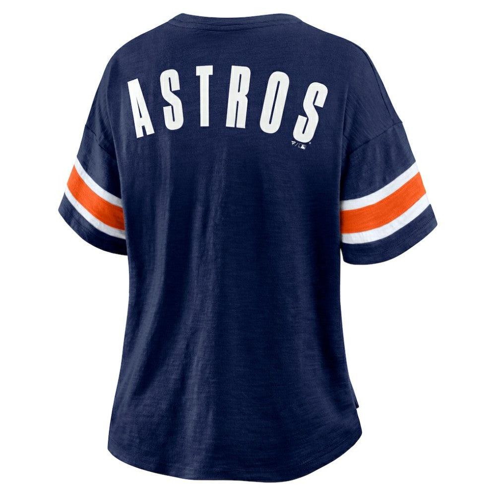 Houston Astros Fanatics Women's Curl Route T-Shirt - Navy - Fanatics Discount