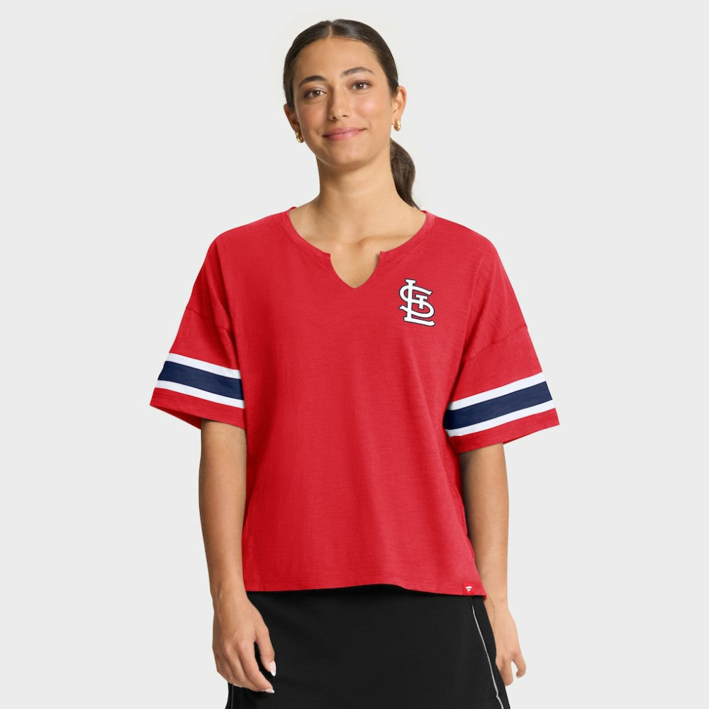 St. Louis Cardinals Fanatics Women's Curl Route T-Shirt - Red - Fanatics on Sale