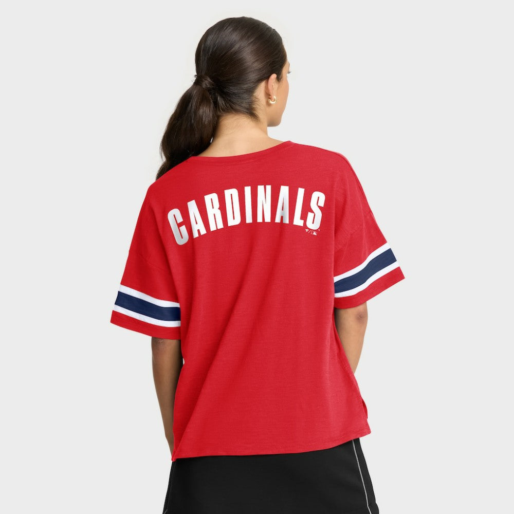 St. Louis Cardinals Fanatics Women's Curl Route T-Shirt - Red - Fanatics on Sale