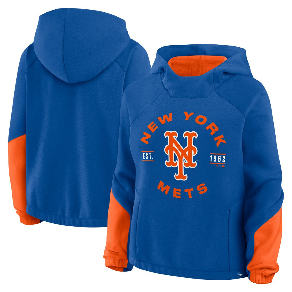 New York Mets Fanatics Women's Oversized Time to Win Pullover Hoodie - Royal - Fanatics Lifestyle