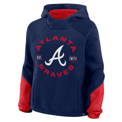 Atlanta Braves Fanatics Women's Oversized Time to Win Pullover Hoodie - Navy - Fanatics on Sale