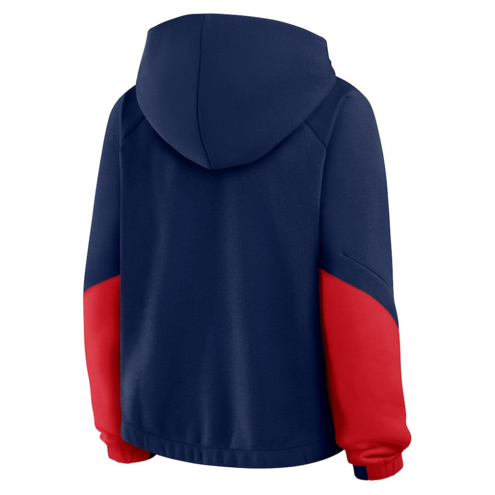 Atlanta Braves Fanatics Women's Oversized Time to Win Pullover Hoodie - Navy - Fanatics on Sale