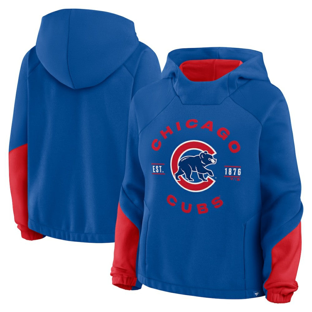 Chicago Cubs Fanatics Women's Oversized Time to Win Pullover Hoodie - Royal - Fanatics Discount