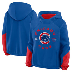 Chicago Cubs Fanatics Women's Oversized Time to Win Pullover Hoodie - Royal - Fanatics Discount