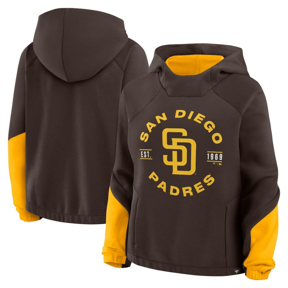 San Diego Padres Fanatics Women's Oversized Time to Win Pullover Hoodie - Brown - Fanatics on Sale