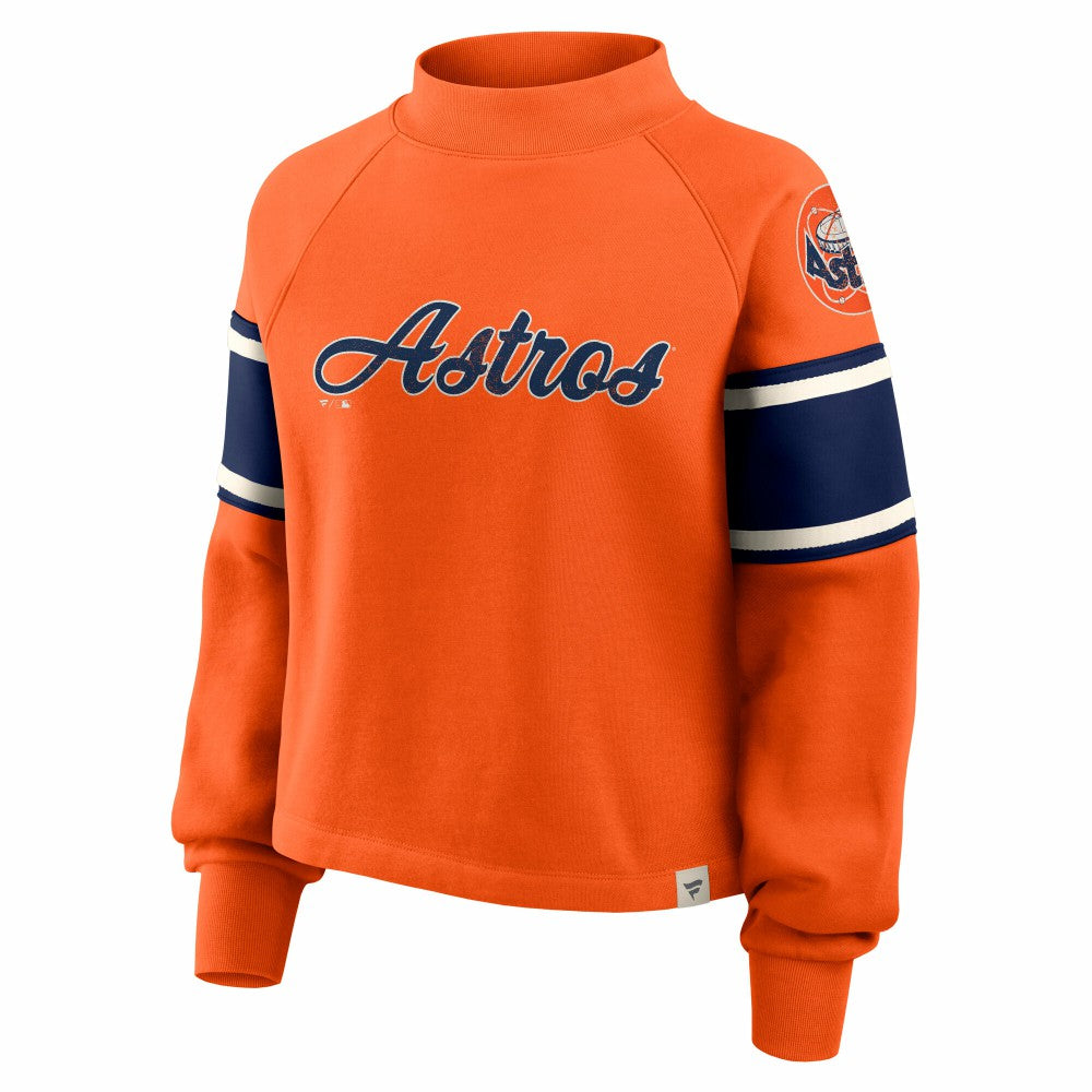 Houston Astros Fanatics Women's Oversized Toss Sweep Raglan Pullover Sweatshirt - Orange - Fanatics Sale