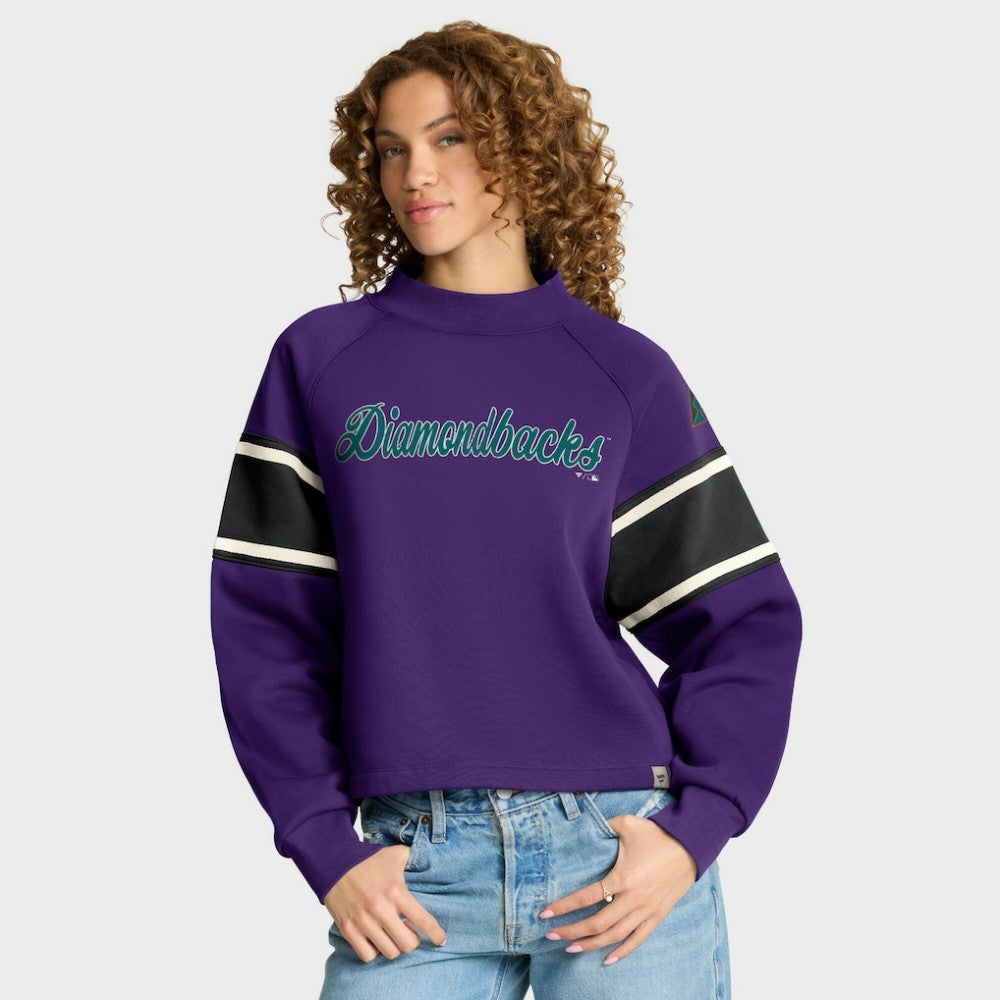 Arizona Diamondbacks Fanatics Women's Oversized Toss Sweep Raglan Pullover Sweatshirt - Purple - Fanatics Discount
