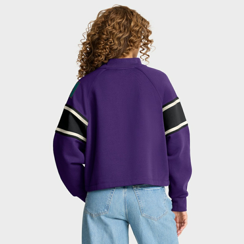 Arizona Diamondbacks Fanatics Women's Oversized Toss Sweep Raglan Pullover Sweatshirt - Purple - Fanatics Discount