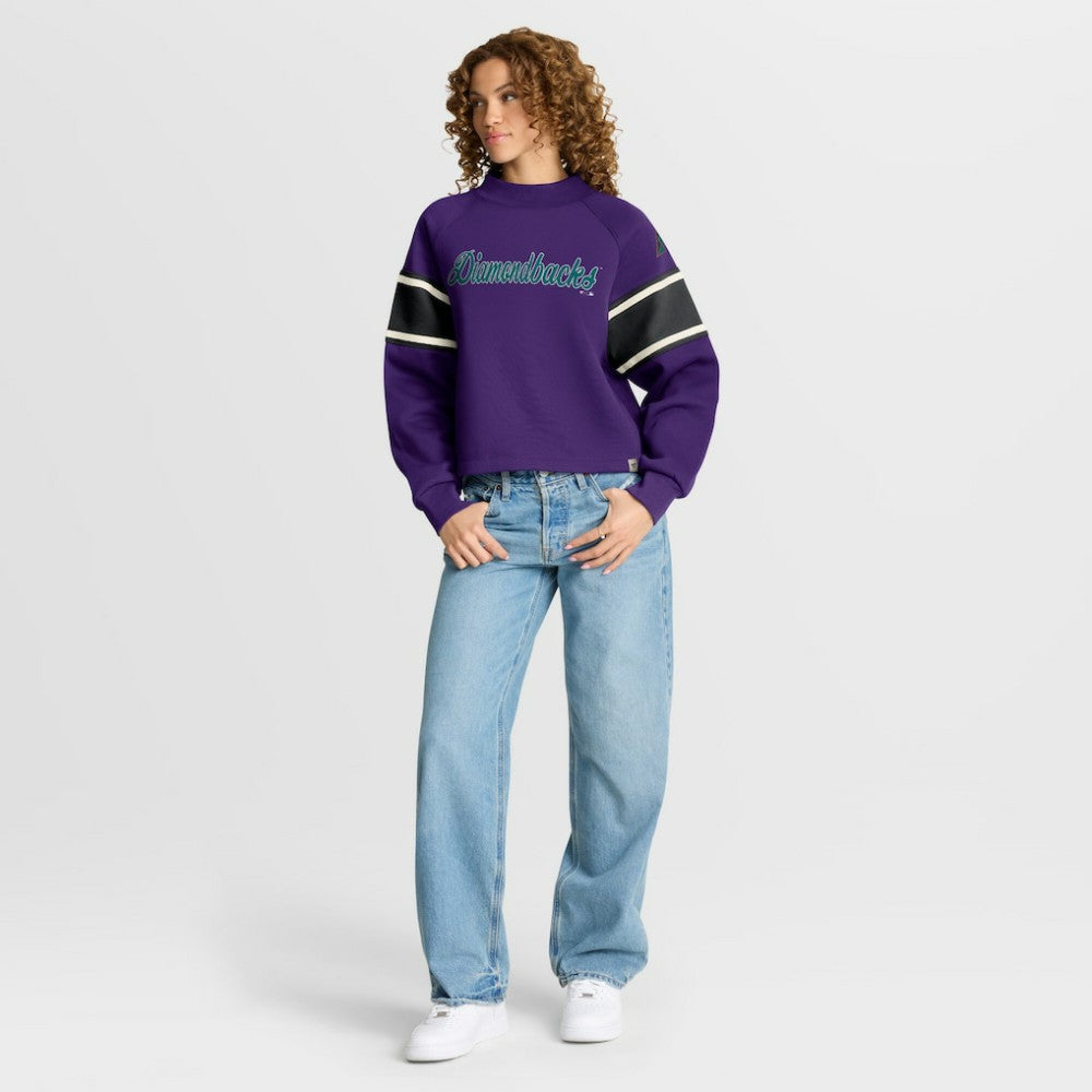 Arizona Diamondbacks Fanatics Women's Oversized Toss Sweep Raglan Pullover Sweatshirt - Purple - Fanatics Discount