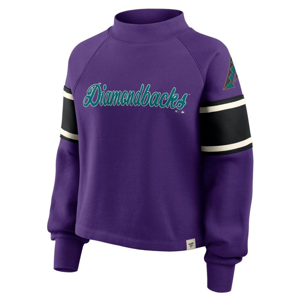 Arizona Diamondbacks Fanatics Women's Oversized Toss Sweep Raglan Pullover Sweatshirt - Purple - Fanatics Discount