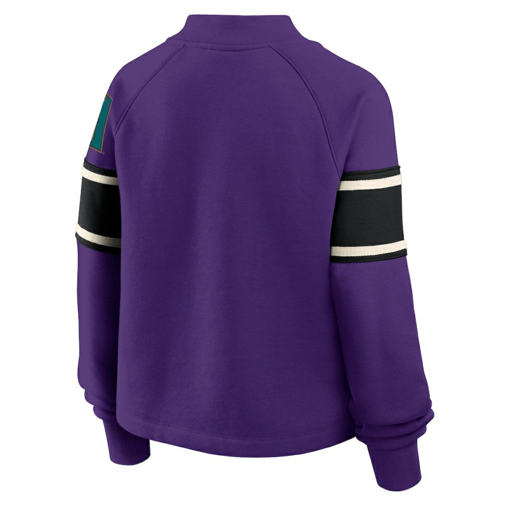 Arizona Diamondbacks Fanatics Women's Oversized Toss Sweep Raglan Pullover Sweatshirt - Purple - Fanatics Discount