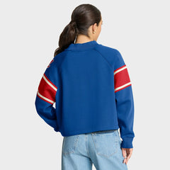 Atlanta Braves Fanatics Women's Oversized Toss Sweep Raglan Pullover Sweatshirt - Royal - Fanatics Sale
