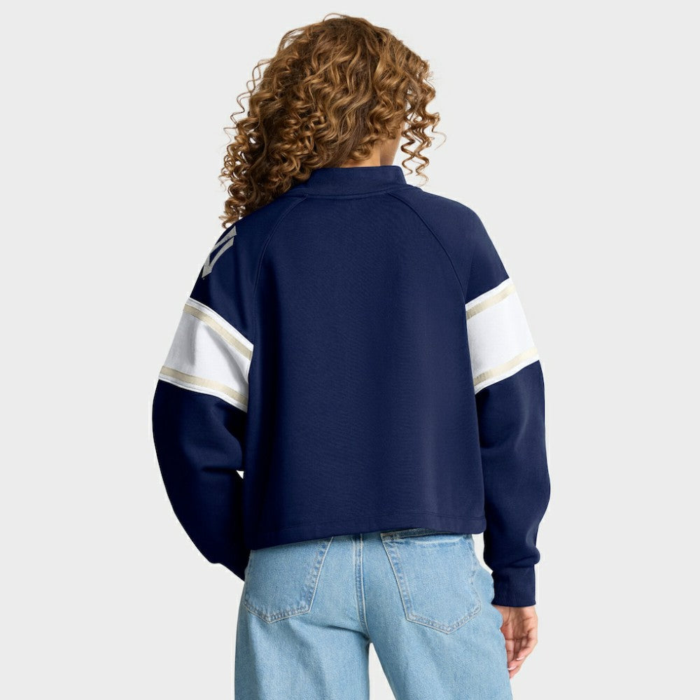 New York Yankees Fanatics Women's Oversized Toss Sweep Raglan Pullover Sweatshirt - Navy - Fanatics Lifestyle