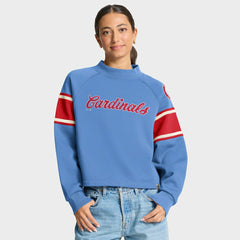 St. Louis Cardinals Fanatics Women's Oversized Toss Sweep Raglan Pullover Sweatshirt - Light Blue - Fanatics on Sale