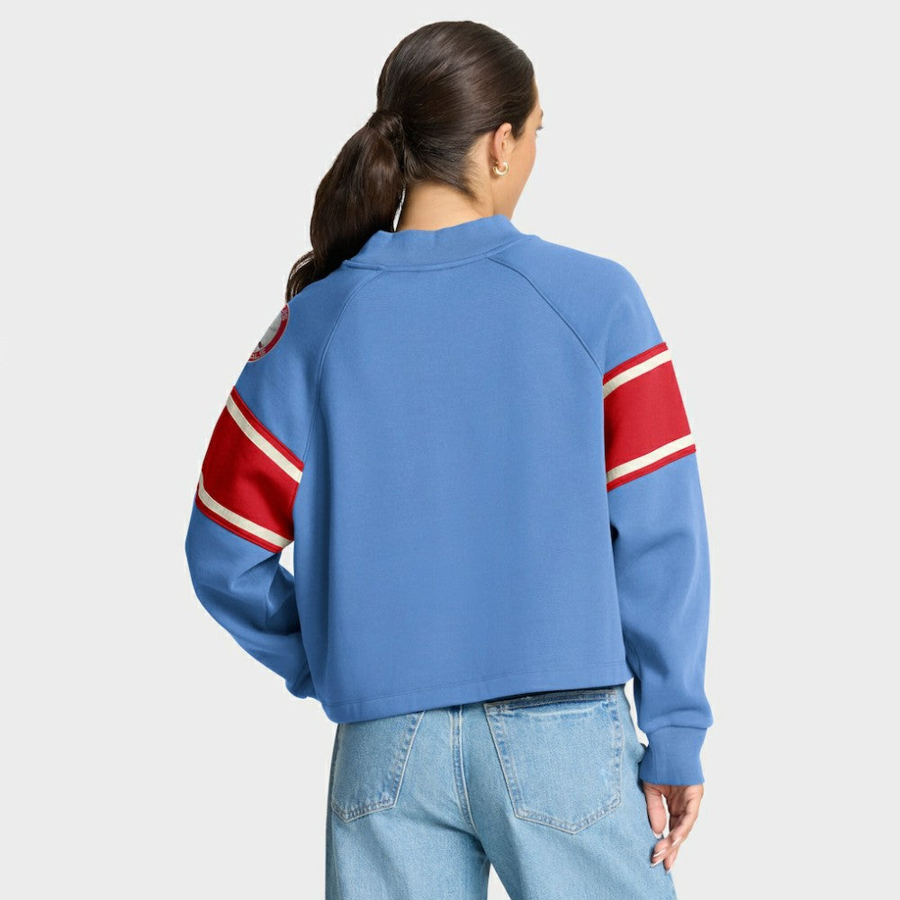 St. Louis Cardinals Fanatics Women's Oversized Toss Sweep Raglan Pullover Sweatshirt - Light Blue - Fanatics on Sale