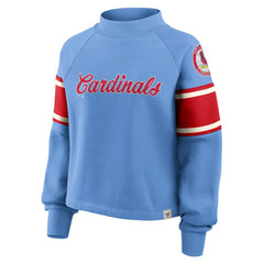 St. Louis Cardinals Fanatics Women's Oversized Toss Sweep Raglan Pullover Sweatshirt - Light Blue - Fanatics on Sale