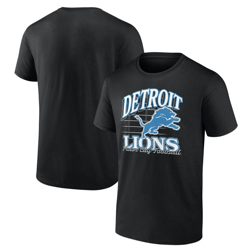 Detroit Lions Retro Gridiron T-Shirt Black