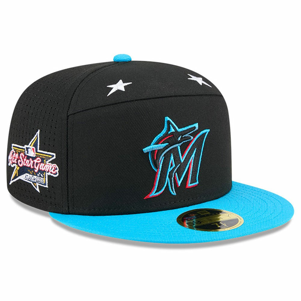 Miami Marlins New Era 2025 MLB All-Star Game Side Patch 59FIFTY Fitted Hat - Black/Blue - New Era Discount
