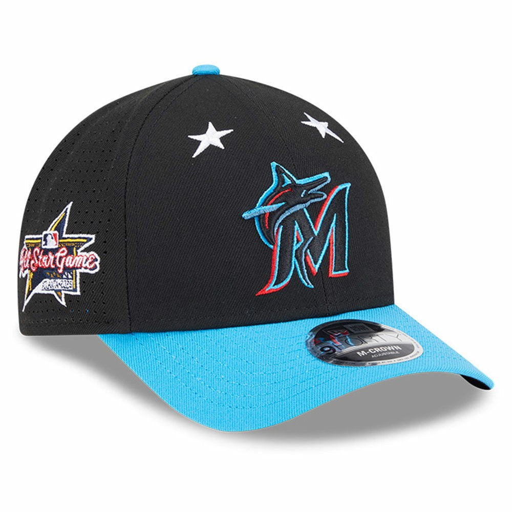 Miami Marlins New Era 2025 MLB All-Star Game 9FORTY M-Crown Adjustable Hat - Black/Blue - New Era Online