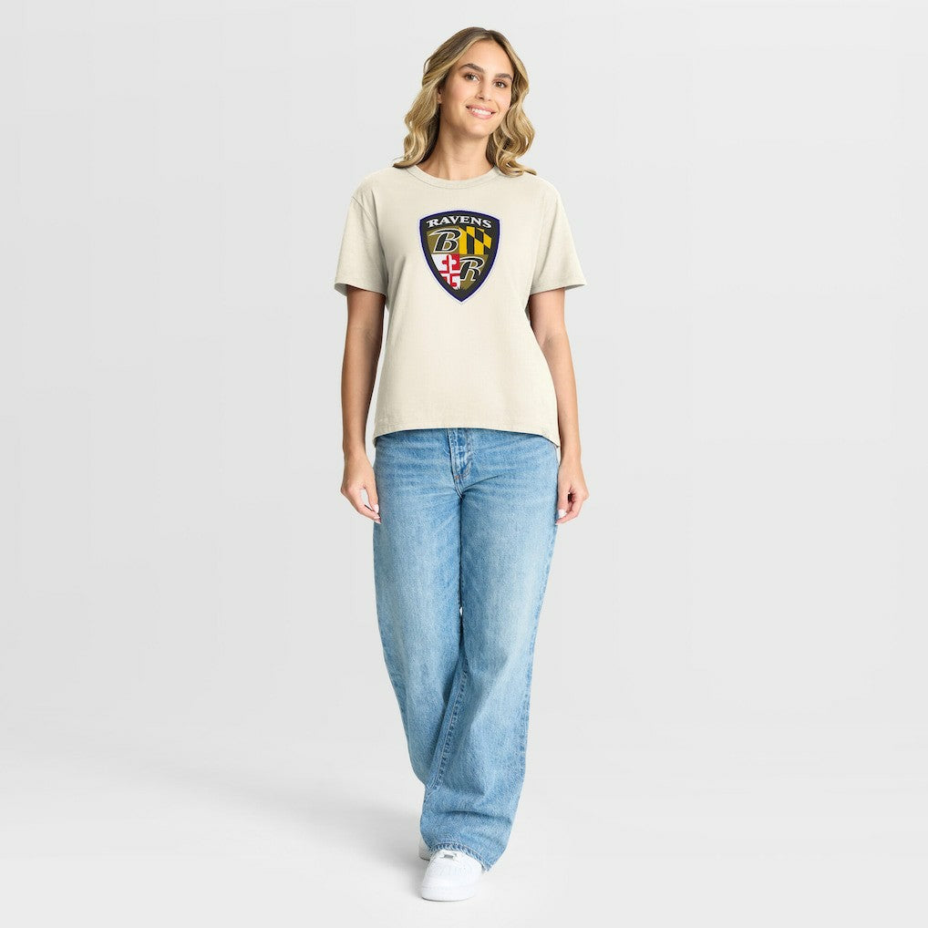 Fanatics Baltimore Ravens Women's Dove Legacy T-Shirt Cream