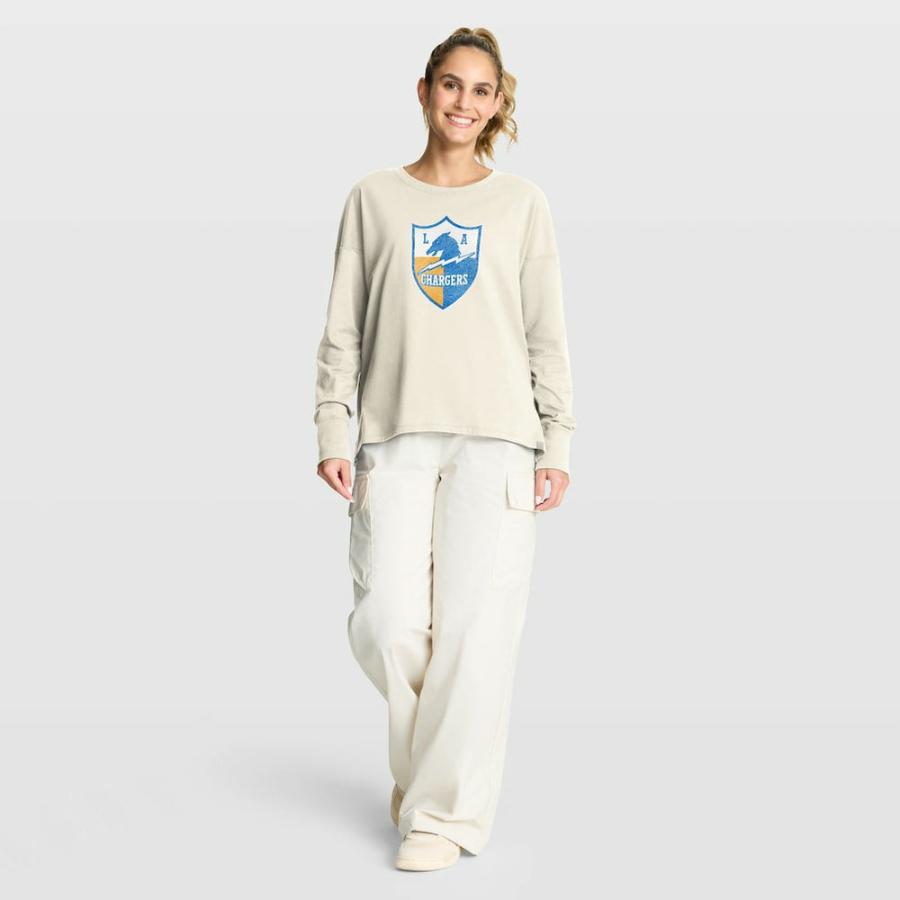 Fanatics Los Angeles Chargers Women's Dove Legacy Long Sleeve T-Shirt Cream