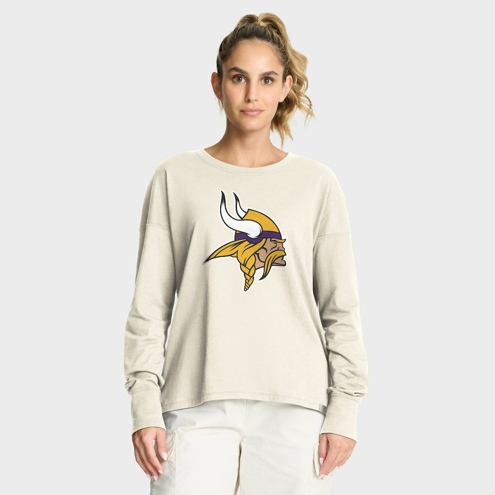 Fanatics Minnesota Vikings Women's Dove Legacy Long Sleeve T-Shirt Cream