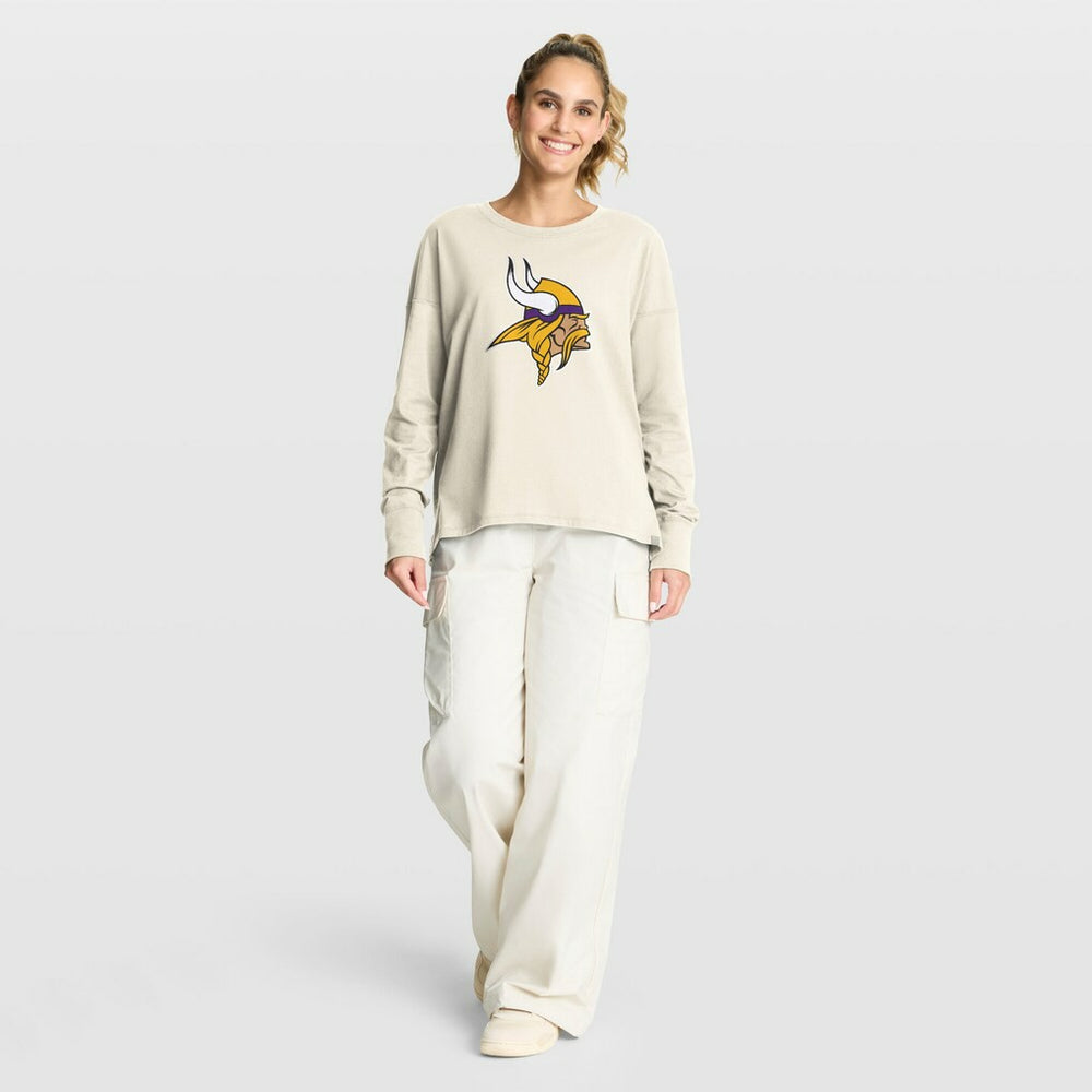 Fanatics Minnesota Vikings Women's Dove Legacy Long Sleeve T-Shirt Cream
