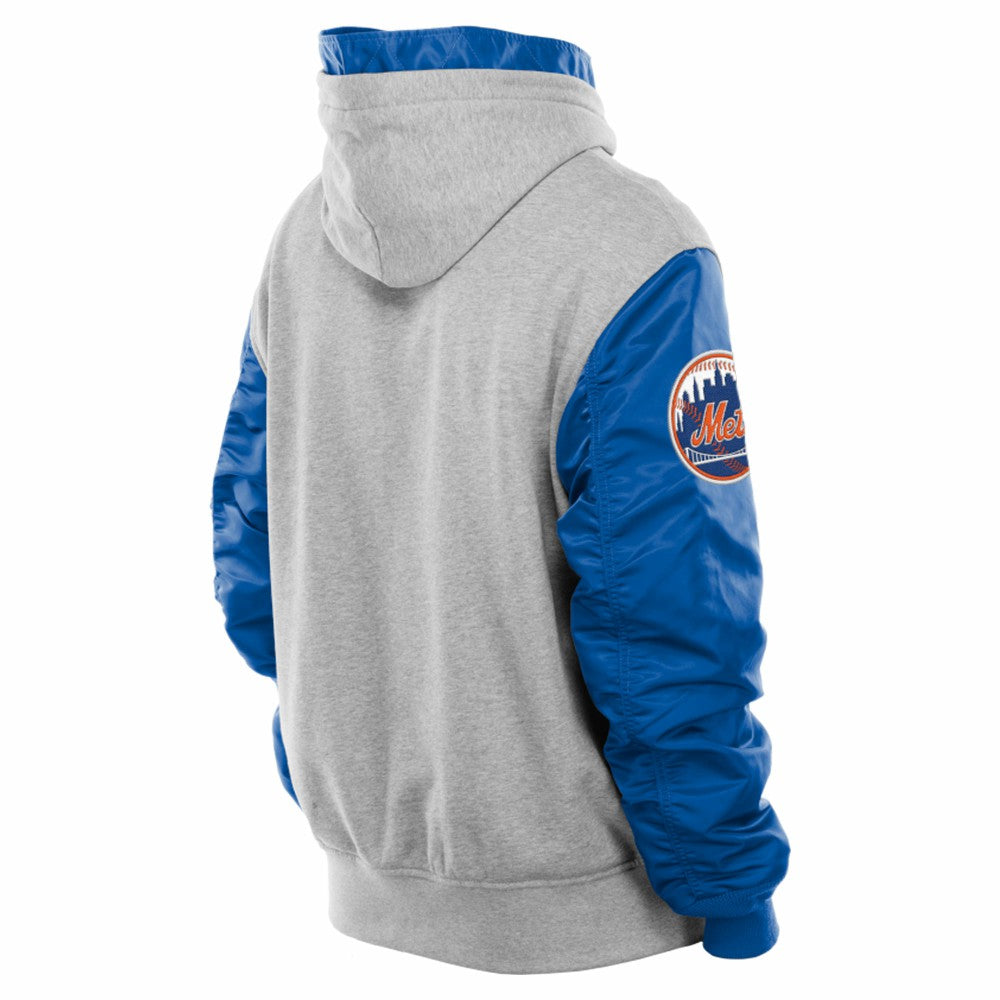 New York Mets New Era x Alpha Industries MA-1 Full-Zip Hoodie Jacket - Royal/Grey - New Era Online