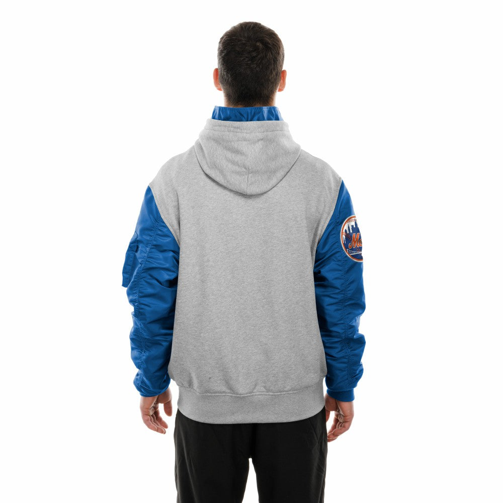 New York Mets New Era x Alpha Industries MA-1 Full-Zip Hoodie Jacket - Royal/Grey - New Era Online