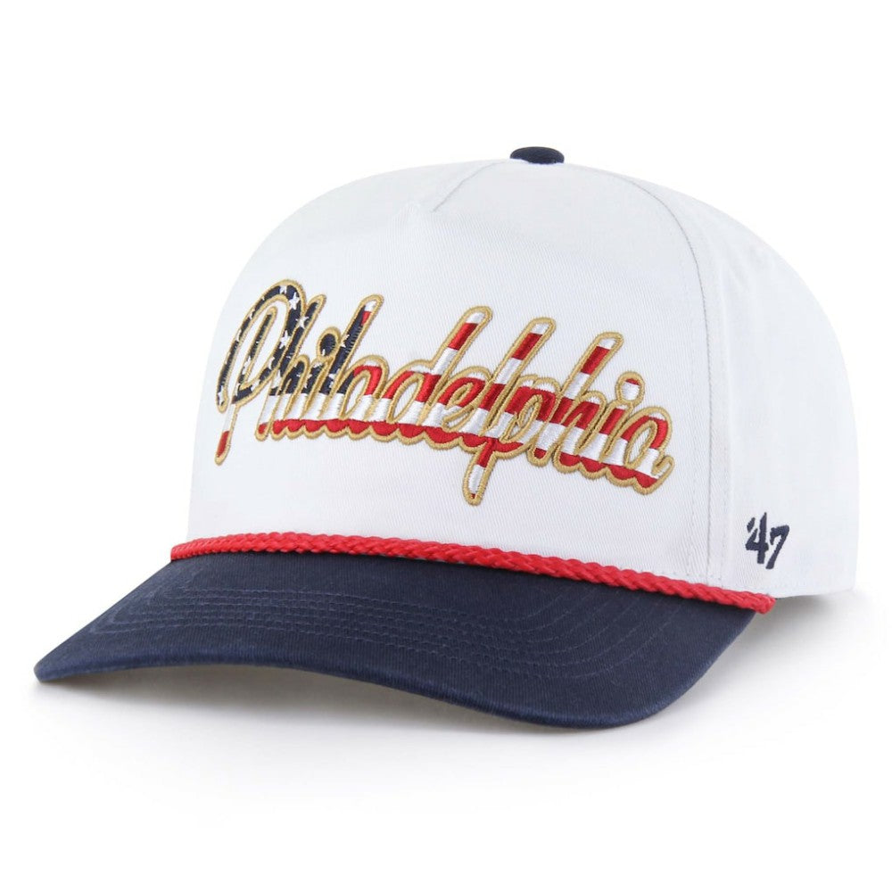 Philadelphia Phillies '47 Patriotic Overhand Hitch Adjustable Hat - White - 47 brand Discount