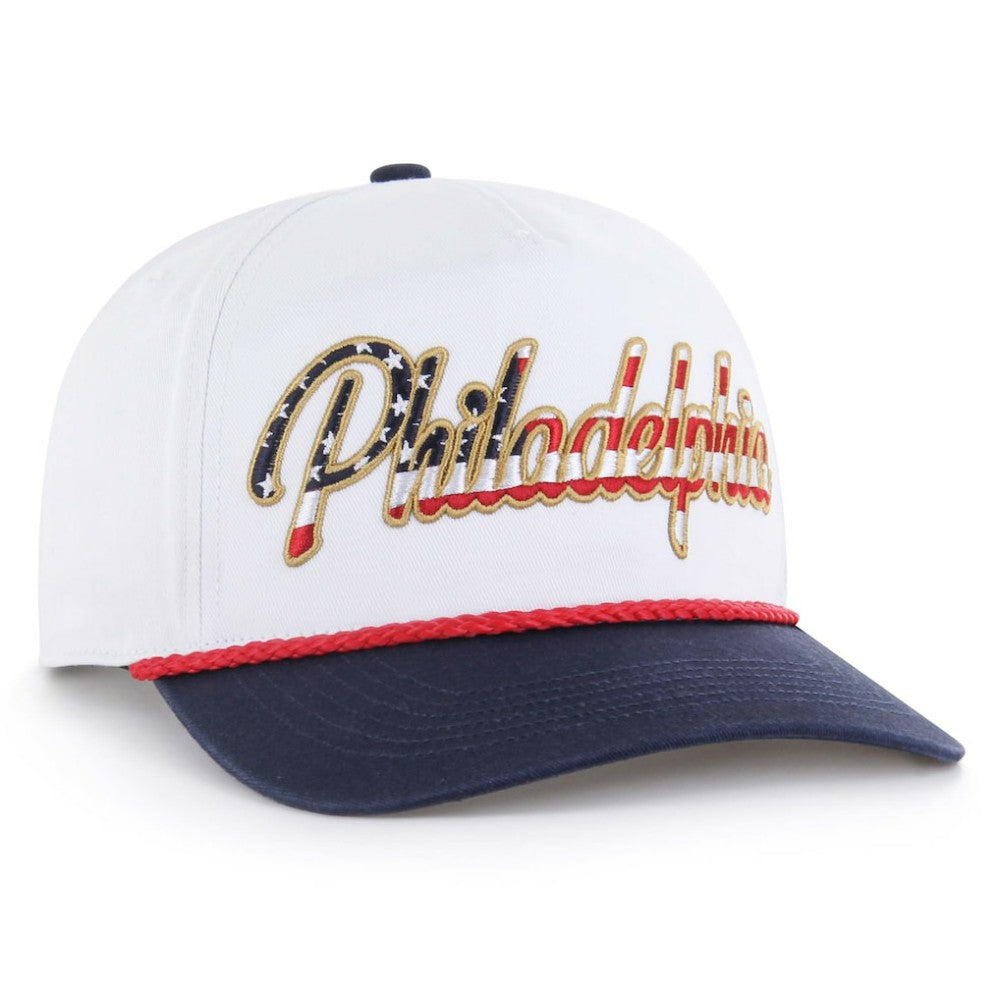 Philadelphia Phillies '47 Patriotic Overhand Hitch Adjustable Hat - White - 47 brand Discount