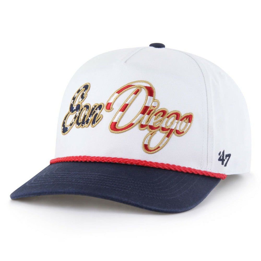 San Diego Padres '47 Patriotic Overhand Hitch Adjustable Hat - White - 47 brand on Sale