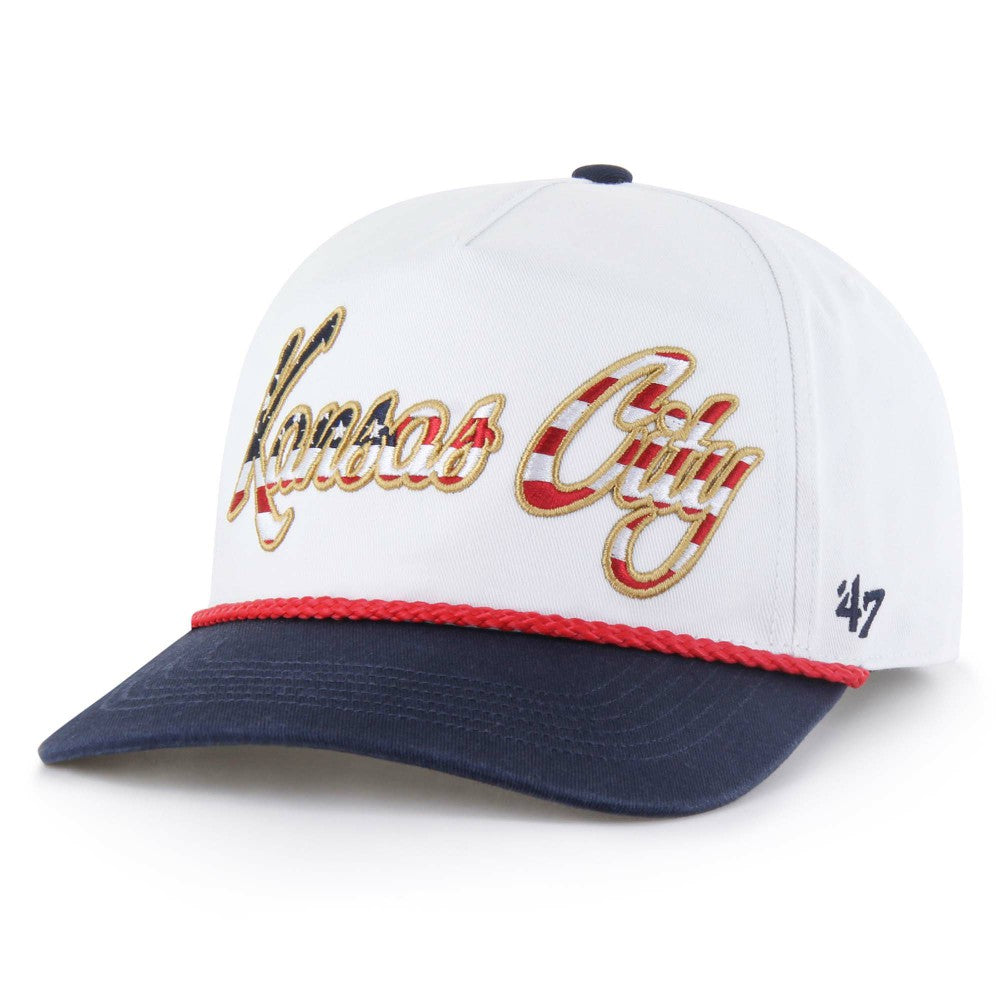 Kansas City Royals '47 Patriotic Overhand Hitch Adjustable Hat - White - 47 brand on Sale