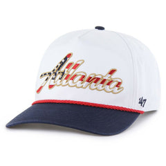 Atlanta Braves '47 Patriotic Overhand Hitch Adjustable Hat - White - 47 brand on Sale