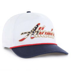 Atlanta Braves '47 Patriotic Overhand Hitch Adjustable Hat - White - 47 brand on Sale