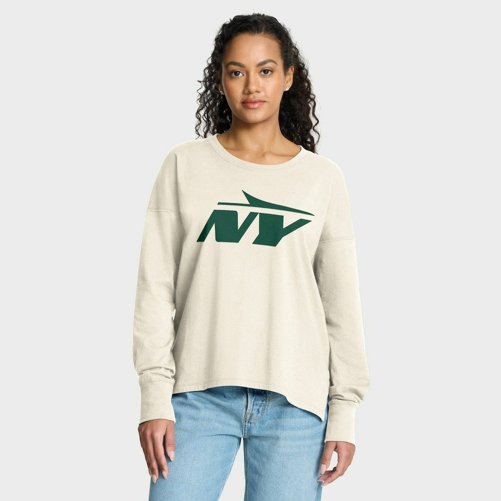 Fanatics New York Jets Women's Dove Legacy Long Sleeve T-Shirt Cream