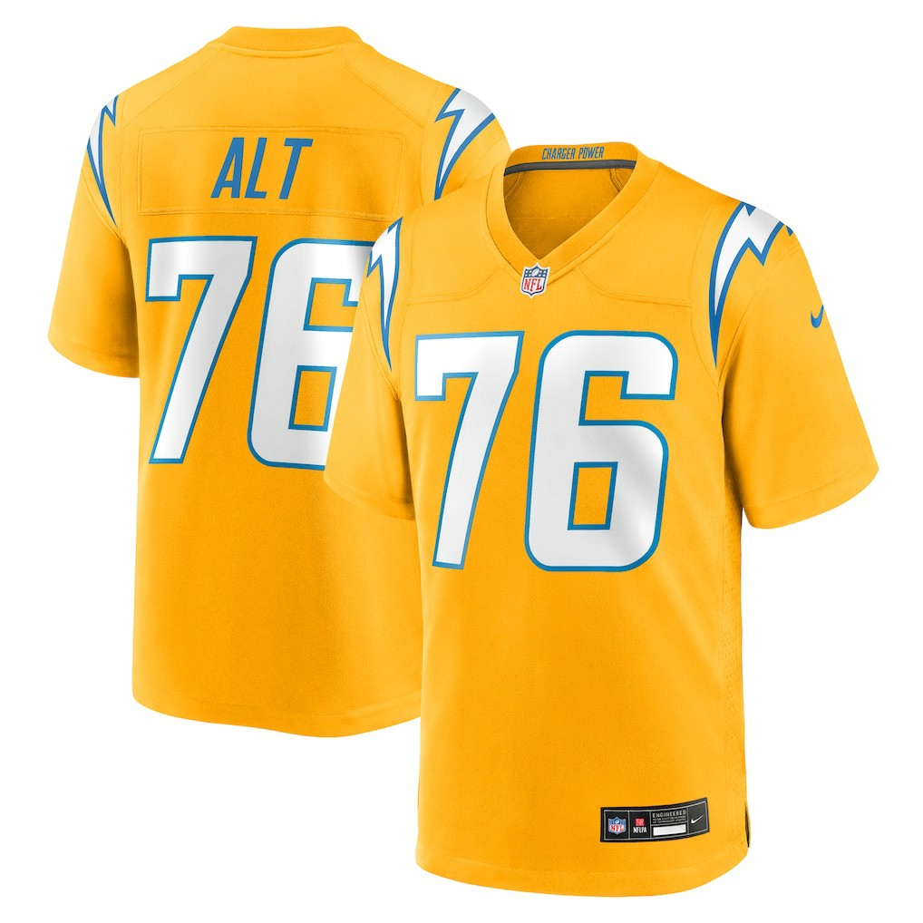 Nike Joe Alt Los Angeles Chargers Alternate Charger Power Game Player Jersey Gold