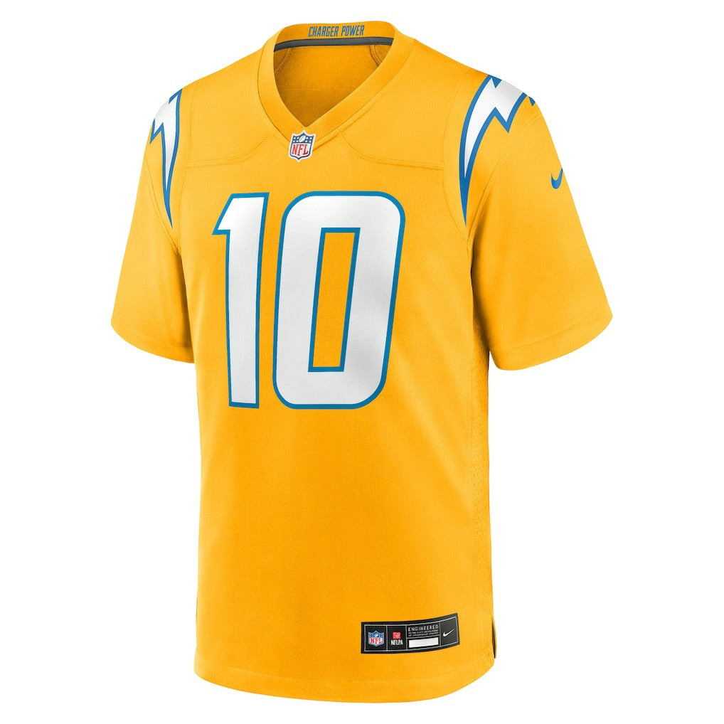 Nike Justin Herbert Los Angeles Chargers Alternate Charger Power Game Player Jersey Gold