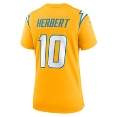 Nike Justin Herbert Los Angeles Chargers Women's Alternate Charger Power Game Jersey Gold