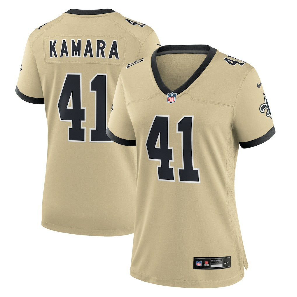 Nike Alvin Kamara New Orleans Saints Women's Gameday Golds Alternate Game Player Jersey Gold
