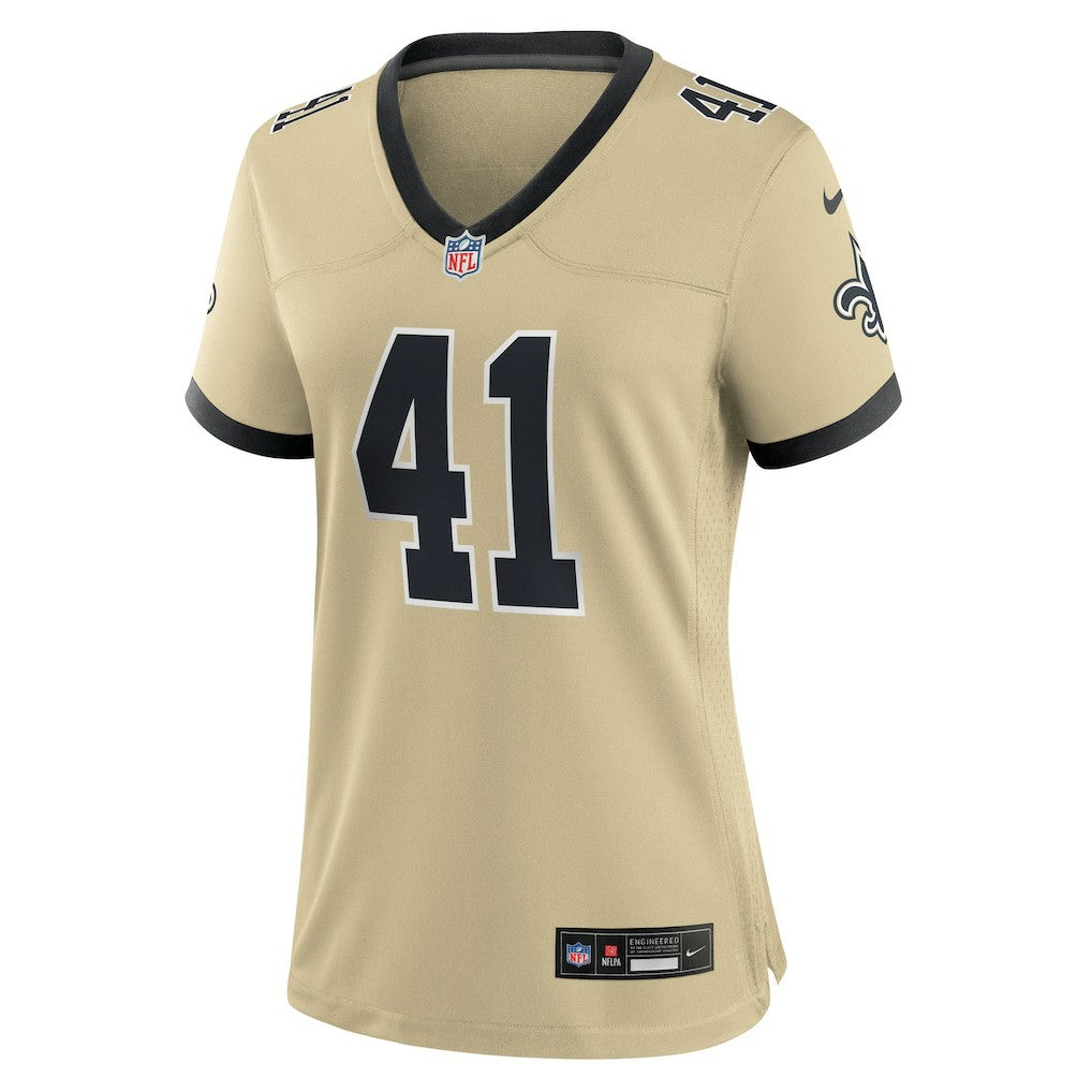 Nike Alvin Kamara New Orleans Saints Women's Gameday Golds Alternate Game Player Jersey Gold