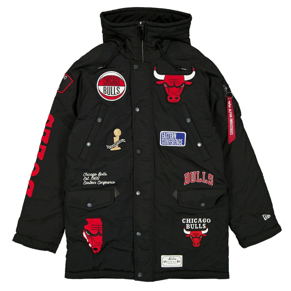 Chicago Bulls x Alpha Industries Altitude Mod Full-Snap Parka Black | New Era