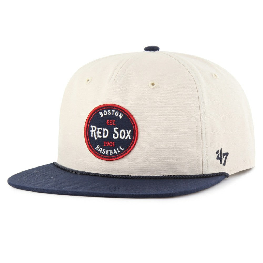 Boston Red Sox '47 Payson Captain Snapback Hat - Natural - 47 brand Lifestyle