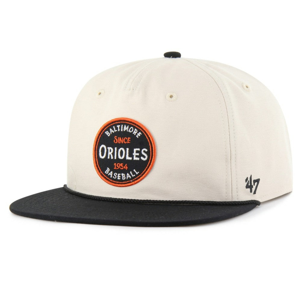 Baltimore Orioles '47 Payson Captain Snapback Hat - Natural - 47 brand Lifestyle
