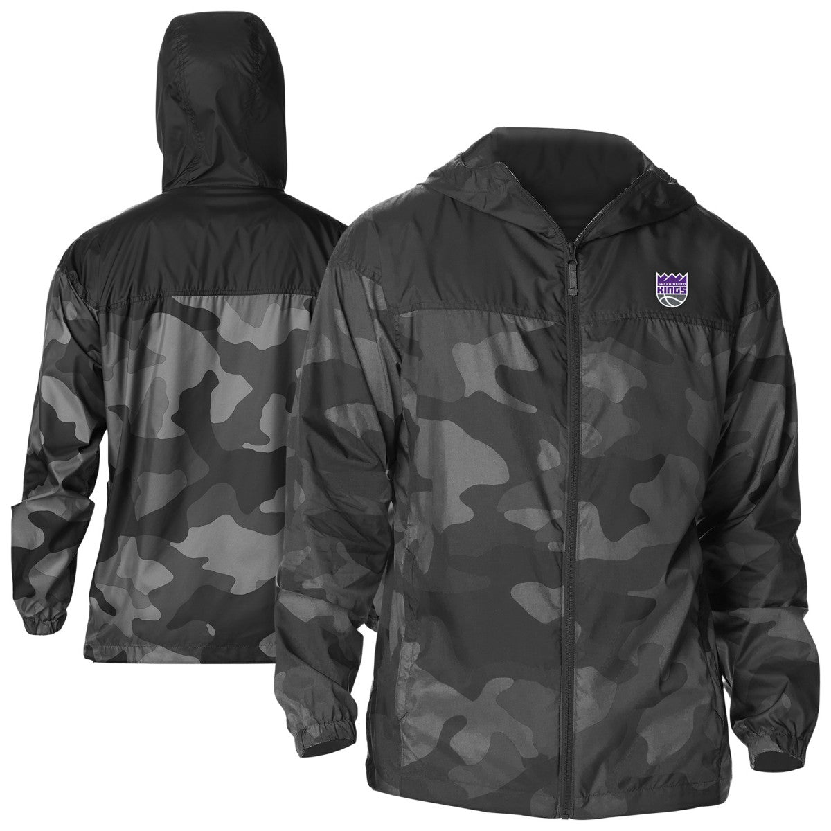 Sacramento Kings Camo Flash Challenger Windbreaker Full-Zip Jacket Black | Columbia Lifestyle