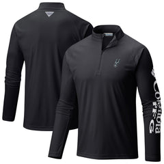 San Antonio Spurs Terminal Tackle Raglan Omni-Shade Quarter-Zip Jacket Black | Columbia for sale