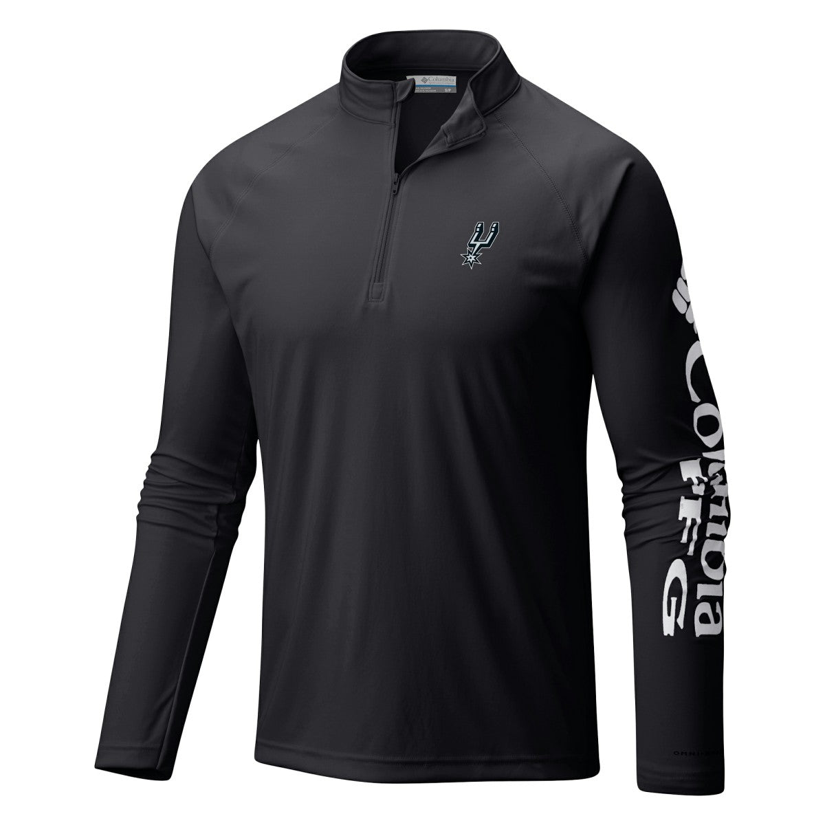 San Antonio Spurs Terminal Tackle Raglan Omni-Shade Quarter-Zip Jacket Black | Columbia for sale