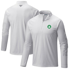 Boston Celtics Terminal Tackle Raglan Omni-Shade Quarter-Zip Jacket White | Columbia Lifestyle