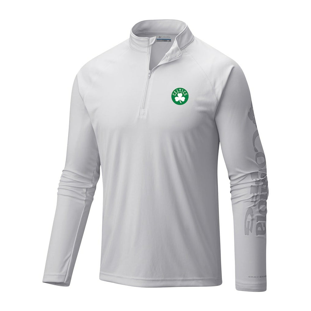 Boston Celtics Terminal Tackle Raglan Omni-Shade Quarter-Zip Jacket White | Columbia Lifestyle